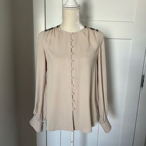 Rachel Roy Beaded Shoulder Button-Down Blouse